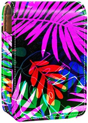 Козметични чанти Тропически Магента лист Миниые Козметични за Тюбиков Червило Кожена Притежателя на своята практика за червило