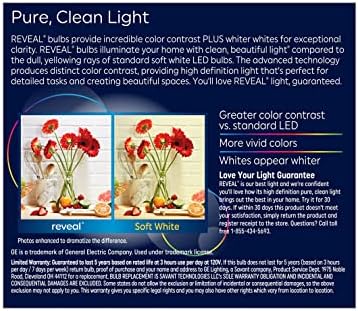Led лампа GE Reveal LED с мощност 60 W, еквивалентна A19, Улучшающая възпроизвеждане на цветовете, с регулируема яркост HD Light LED (2 опаковки)