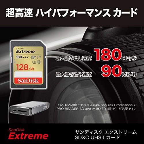 SD карта SanDisk Extreme SDSDXVA-128G-GHJIN, 128 GB, SDXC Class 10, UHS-I, U3, V30, оборудване SanDisk Extreme, е оригинален