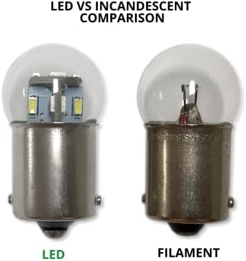 Aero-Lites # 81, 63, GM 142303 Миниатюрна подмяна на led лампи | 6,5 Волта | База BA15S | С регулируема яркост | Заменя номер на лампата: 81, 63, GM 142303 (1 опаковка; Топъл бял)