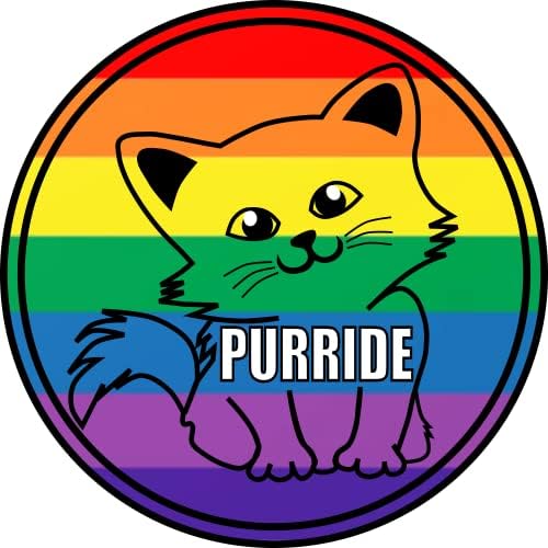 Кити Be You Gay Pride Purride - ЛГБТ Дъгова Стикер на бронята - Vinyl стикер премиум-клас LGBTQIA 3x3 | за автомобили, коли, прозорци, Бутилки, Знак на кръга на открито + по-Добре от магни?