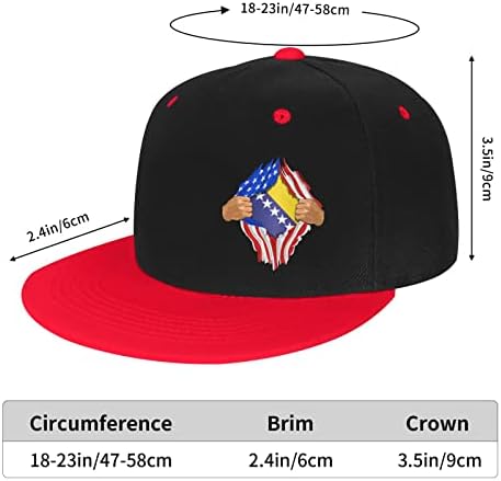 Детска бейзболна шапка със знамената на САЩ и Босна, има добра дишаща функция, естествен комфорт и дишаща