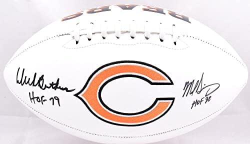 Майк Синглетари Дик Буткус Подписа футболна топка с логото на Chicago Bears с голографией HOF - BAW - Футболни топки с автографи