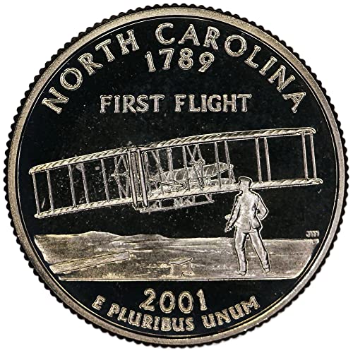 Монетен двор на САЩ 2001 г. съобщение, с разбивка на една четвърт от Северна Каролина
