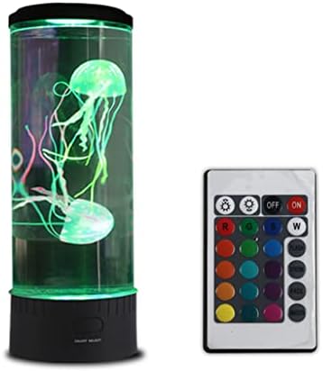 Кръгла Лавовая лампа във формата на Медузи с 7 цветя, Меняющими настроение, захранва от USB, Аквариум Нощни осветителни Тела, Релаксиращи Украса, Нощно Настолна лампа