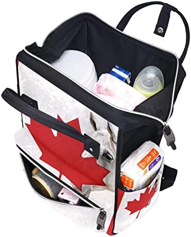 Пътен Раница GUEROTKR, Чанта За Памперси, Рюкзачные Чанти За Памперси, Канадски Флаг на Бял Кон