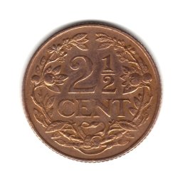 1965 Холандски антили 2 1/2 Цента Монета KM#5