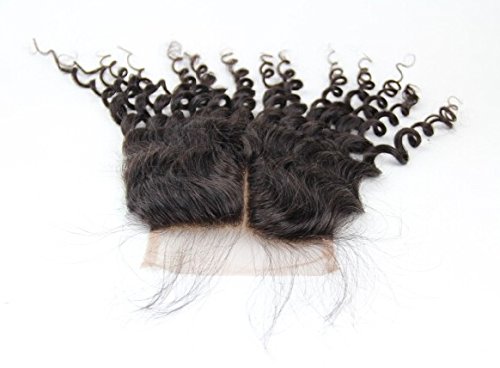 DaJun Hair 6A Средната Част, Избелени Възли, Лейси Горната Закопчалка 5 5 20 Бразилски естествен косъм, Дълбока Вълна от Естествен цвят (марка: DaJun£