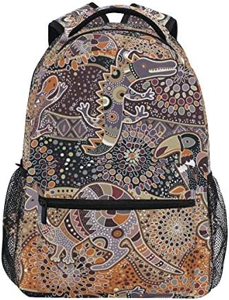 Сладко Училище Раница с животни в стила на племето Аборигени, Работно Раница за лаптоп Backpack с Красиви шарки, подарък за мъже, Жени