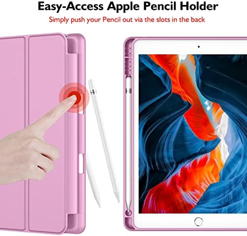 iMieet Калъф за iPad 9-то поколение 2021 / Калъф за iPad 8-то поколение 2020 10.2 инча с държач за моливи, калъф за iPad на 7-то поколение 2019 с мек силиконов гръб на детската кожа, калъф