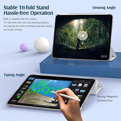 Калъф TiMOVO за новия iPad Air 5-ти/4-то поколение 10,9 инча, калъф за iPad 5 Air /iPad Air 4, [Поддържа зареждане на Apple Молив на 2-то поколение], Тънък Защитен калъф-поставка с функция за