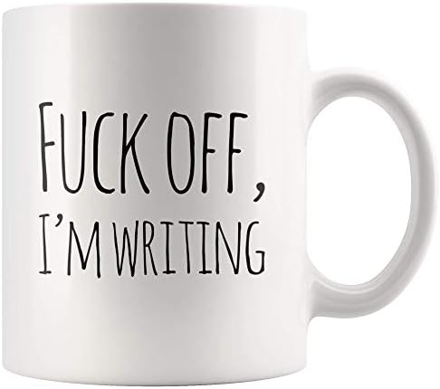 Panvola Writing Mug чаша за Писатели, по дяволите, аз Пиша, Новост, Керамични Чашата за Кафе, Подаръци за Писатели, Бели чаши (15 унция)