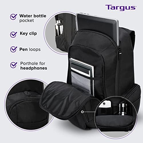 Раница за лаптоп Targus, за преносими компютри с размер до 16 инча, Водоустойчива Раница за пътуване, за бизнес пътувания, Училищна чанта, Компютърна раница за колеж, за