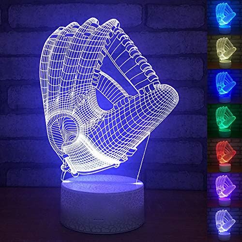ZTOP Бейзболни Ръкавици 3D Визуални Оптична Илюзия лека нощ Акрилни 3D Led USB 7 Цвята Промяна Led Настолна Лампа За Рожден Ден Подарък за Деня на Бащата за Децата