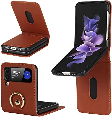 Zouzt за Samsung Galaxy Z Флип 4 5G 2022 Чанта-портфейл с държач за карти, калъф за телефон от изкуствена кожа премиум-клас