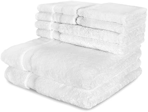 Луксозни хавлиени кърпи от Египетски памук - 8 бр. | 2 Хавлиени кърпи за баня, 2 Кърпи за ръце, 2, подходящи и 2 Допълнителни