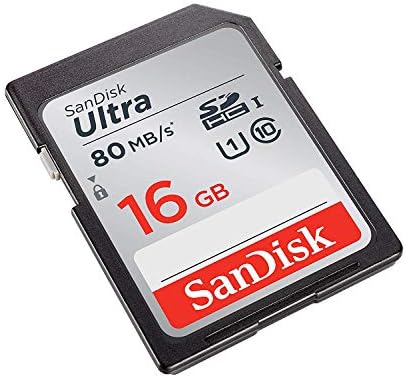 Карта памет SanDisk Ultra 16GB Class 10 SDHC Със скорост до 80 Mbit/СЕК - SDSDUN-008G-G46 [най-Новата версия]