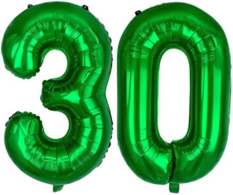 XLOOD Номер 30 Балони 32-инчов Цифров Балон Азбука 30 Балони на Рожден Ден Цифра от 30 Хелий балон, Големи балони за