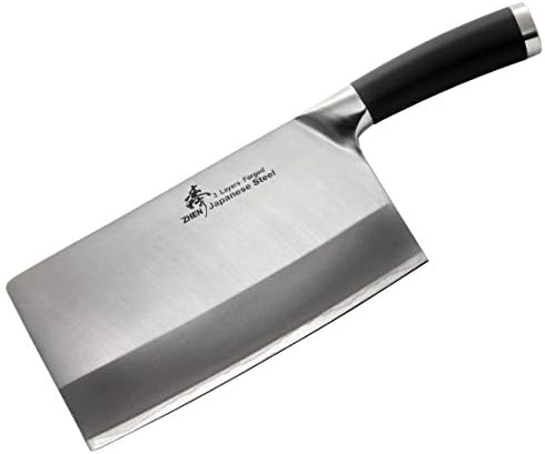 ZHEN Japanese VG-10 3-Слойный изкован Нож за рязане на месо готвач от Високо Неръждаема Стомана с 3 Слоя, 8 инча, TPR
