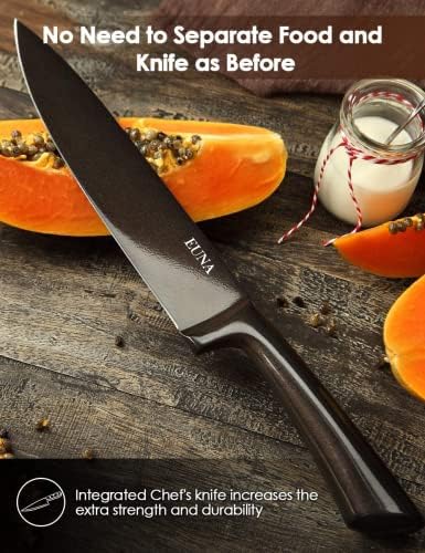 Кухненски нож EUNA 8 инча в комплект с ножнами и подарък скоростна Нож на главния готвач Здрав, сверхострый десертно