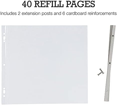 Samsill Лексикон Expansion Страницата за попълване на записи размер 12x12 инча, 40 опаковки, Сверхтяжелый, Прозрачен, подходящ за албума в пощенската си корици и 3 пръстеновидн