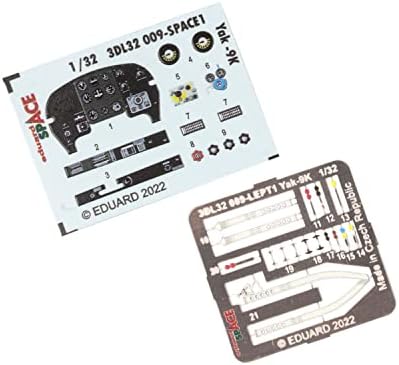 Eduard EDU3DL32009 1/32 Космически 3D Стикер за интериора Jacobref Yak-9K Frank с Гравирани детайли (за ICM), Пластмасов