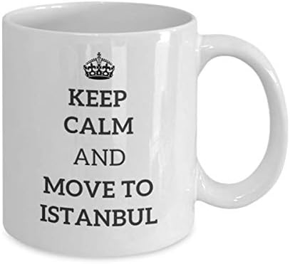 Запазете спокойствие и переезжайте в Истанбул Чаша Чай Пътник Подарък за Колега, Приятел на Чаша за пътуване в Турция