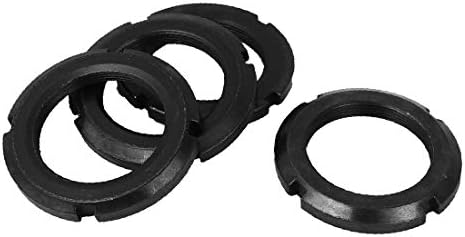X-DREE 4 бр. Кръгли гайки с прорези от въглеродна стомана M45 x 1,5 мм, за гаечных ключове с куки (Tuercas redondas ranuradas