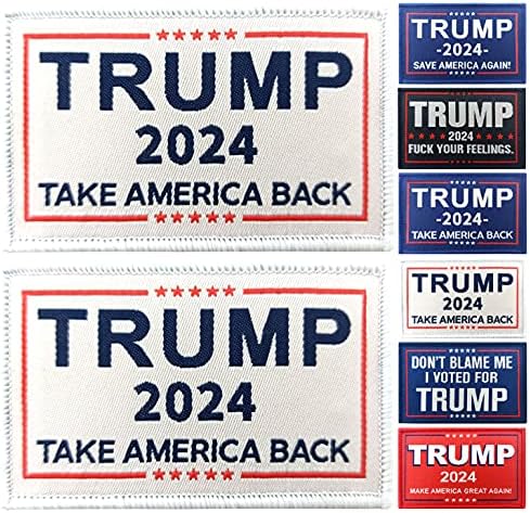 JBCD 2 Опаковки, Лепенки с Флага на Доналд Тръмп 2024 Верни Америка Знамена Кръпка Тактически Президентски Кръпка Флаг