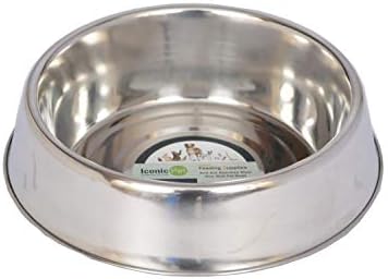 Iconic Пет 8 чаши от неръждаема стомана, нескользящая купа за кучета или котки (2 опаковки), 64 грама