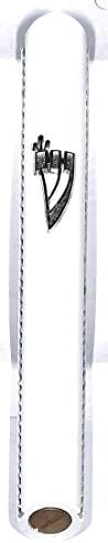 държач за дървена мезузы super stam (shidell), Бял с двойно веригата 17 см за 15-centimetric на свитъка (15)