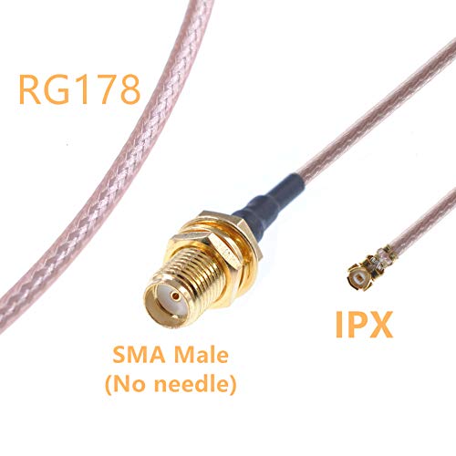 Oiyagai 2 елемента Радиочестотна Антена с косичкой Кабел SMA Женски към безжична PCI-карта, IPX RG178 (30 см /11,8 )