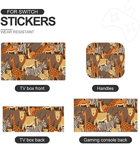 Африкански Животни Лъв, Слон, Жираф Термоаппликационные Стикер на Кутията на Кожата Защитна Лицева панел за Nintendo Switch