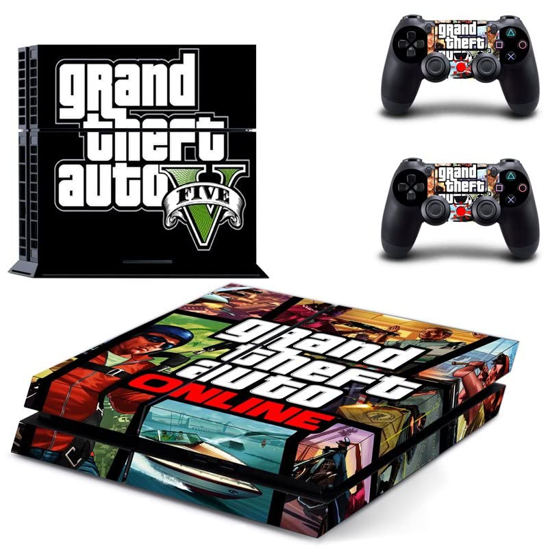 Играта Grand GTA Кражба и стикер на кожата BAuto PS4 или PS5 за конзолата PlayStation 4 или 5 и 2 контролери Vinyl стикер