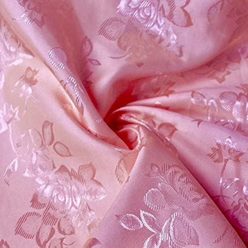 Kayla Розова полиестерна цвете жаккардовая парчовая сатен плат двор - 10004