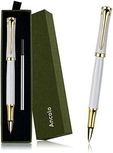 Ancolo Elegant Pen Set Black Rollerball Ink – Луксозни химикалки за писане, за мъже или жени. Добър подаръчен комплект