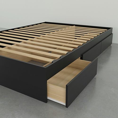 Легло за съхранение на Nexera с 3 чекмеджета, пълна, черна