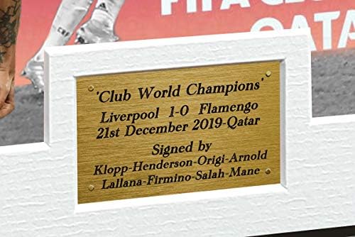 Чанти и заключващи се шкафчета 2019 Честване на клубни шампиони 12x8 A4 с автографи на Ливърпул Хендерсън-Клопп-Салах-Ман-Фирмино-Произход-Лаллана-Арнолд