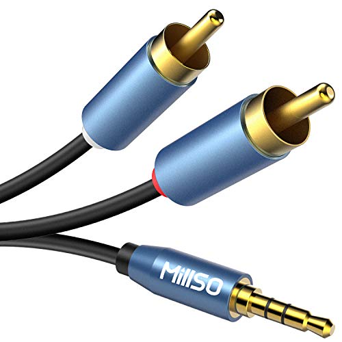 MillSO RCA Адаптер 3.5 mm AUX-кабел 3.5 мм 1/8-RCA Штекерный стерео аудио кабел премиум-клас за свързване на смартфон,