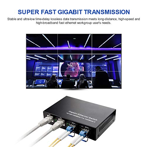 Медиаконвертер Gigabit Ethernet, Однорежимный Двоен LC, 1,25 Gbit/s, мрежови 2X 10/100/1000base-T RJ-45 Ethernet оптичен