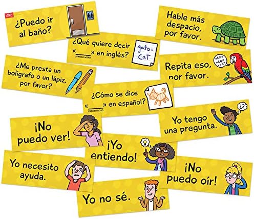 Фрази за класната стая, испански плочки - комплект от 12 броя