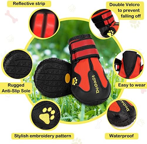 DcOaGt/ Обувки за кучета; Водоустойчив обувки за кучета от малки, Средни и Големи Кученца с Отразяващи джапанки; устойчива