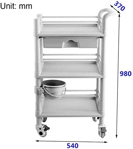 Количка за сервиране HTLLT, Медицинска Количка за инструменти, 3-степенна Abs, Медицинска количка с чекмеджета, Дължината