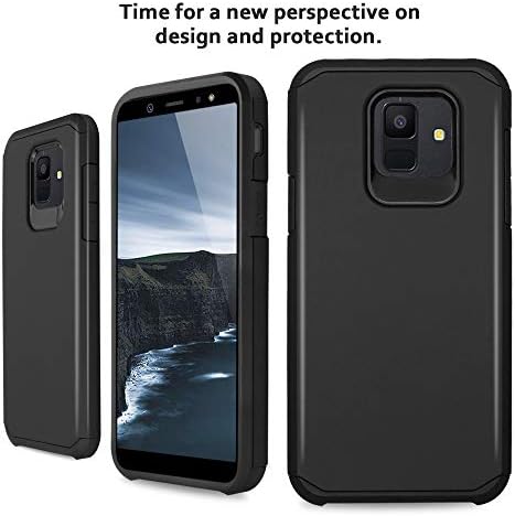 Калъф за телефон TJS, съвместим с Samsung Galaxy A6 2018, Двуслойни Хибрид устойчив на удари калъф със защита от падане,
