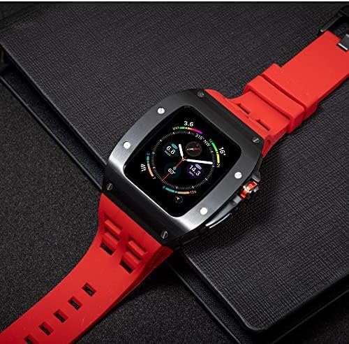 DYIZU Луксозен Модифицирующий комплект за Apple Watch Band Case 8 45 мм 44 мм Метален Bezel Рамка Гривна Взаимозаменяеми