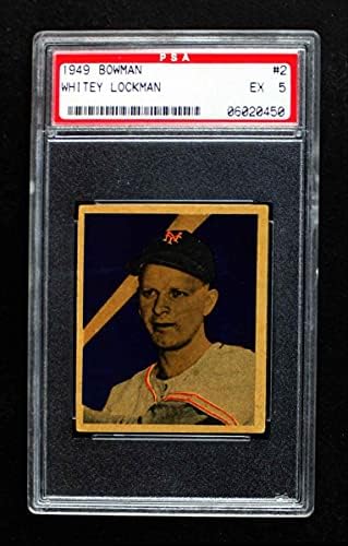 1949 Боуман 2 Уайти Локман Ню Йорк Джайентс (Бейзболна картичка) PSA PSA 5.00 Джайентс