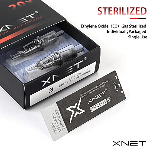 Xnet X-RAY 08 Bugpin 7RL Касети с мастило за Татуировки 20pcs за Еднократна употреба на Игли 0,25 mm 7 Кръгли Плочки