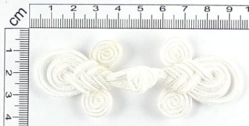 МОДНИ закопчалка във формата на жаби в китайски стил с плетене на една кука и проушиной - Бял цвят-Дизайн от гобеленовой