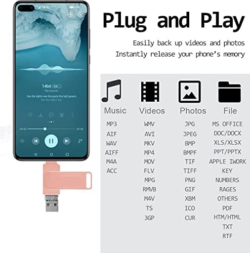 USB C Memory Stick 1 TB, Двойно USB 3.1 флаш устройство 3 в 1 Type-C Флаш памет NEHEUI Phone Photo Стик За съхранение