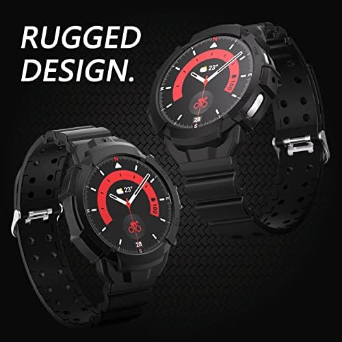 Калъф JERXUN, който е Съвместим с Galaxy Watch 5 Pro 45 мм, Здрав Защитен калъф с быстросъемными спортни джапанки за